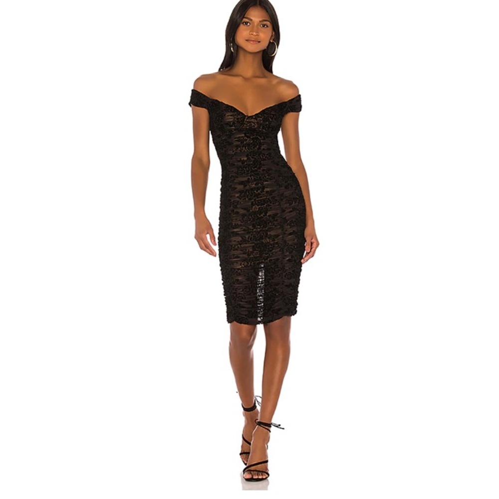 NEW Majorelle Tabitha Dress Midi Revolve Black Dre